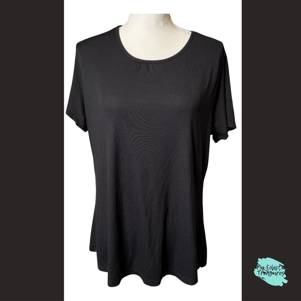 RUE Black Relaxed Fit Short Sleeve Tee Size 2X